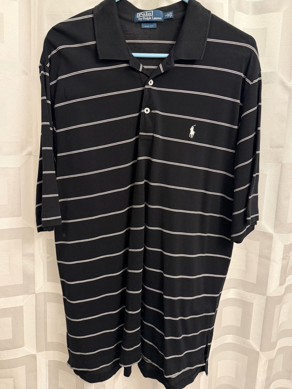 Polo Ralph Lauren black shirt with white stripe size large